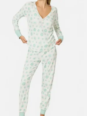 PJ SALVAGE SNOWFLAKE WISHES POINTELLE PANTS SET, size Small, NEW with tags thumbnail 2