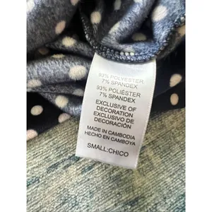 Nautica Navy Blue Polka Dot Plush Velour Pajama Set Women's Small thumbnail 7