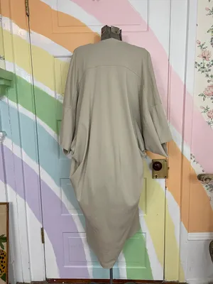 COS Oversized Cotton Jersey T-Shirt Dress Asymmetric Drape Minimalist Sz L 🧡🎀 thumbnail 7