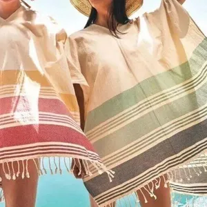 Like New Anthropologie Tribe Alive Fringed Poncho Top One Size thumbnail 1