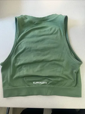 Alphalete Sage Green Seamless High Neck Crop Tank thumbnail 2