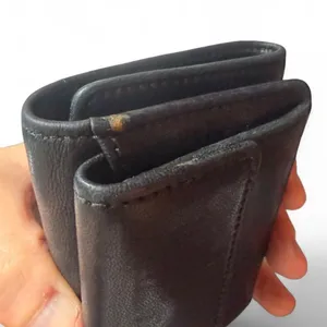 Jimmy Choo Black Leather Studded Star Wallet Compact Trifold Made Italy thumbnail 8