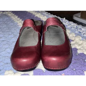 Dansko Ox Blood Red Leather Mary Jane Clogs Sz.9 Discontinued 2011 thumbnail 8