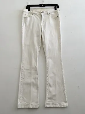Happily Grey Off White Cream Flare Jeans Size 5 / 27 NWOT High Low thumbnail 2