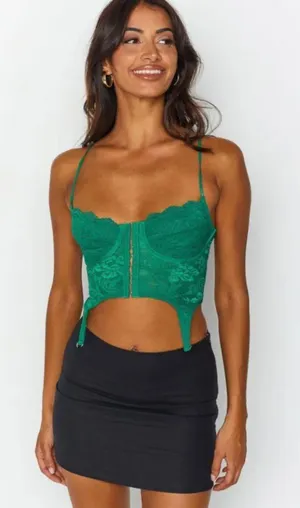 Live and let live Green Garter Corset Top ShopperBoard thumbnail 1