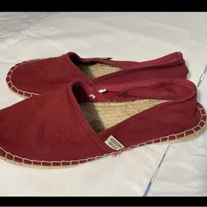 Steve Madden Red Espadrille Flats Womens Size 8 Slip On Canvas Shoes Preowned thumbnail 3
