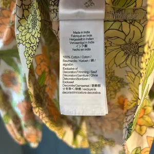 J. Crew Orange and Green Puff Sleeve Peplum Blouse | Size 4 - New thumbnail 7