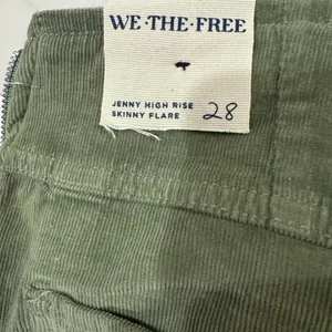 We The Free NWT Free People High Waisted Corduroy Pants Size 28 Green thumbnail 3