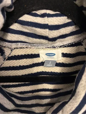 Old Navy Navy and Grey Striped Cowl Neck Sweater thumbnail 5