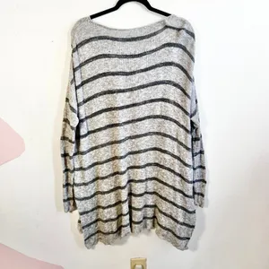 Free People Oversized Sweater Striped Slouchy Boho Festival‎ Casual Indie thumbnail 3