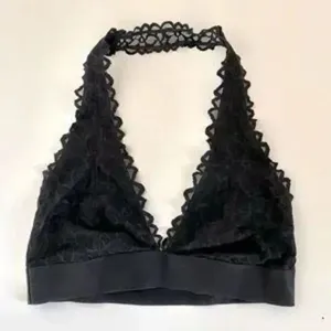 ✨PINK Victoria's Secret Black Unlined Date Floral Lace Halter Sz S Bralette✨ thumbnail 2