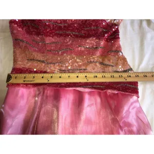 Party Time Evening Gown Pink Sequin Size M 14 Chiffon Prom Quinceañera Pageant Maxi Dress thumbnail 5