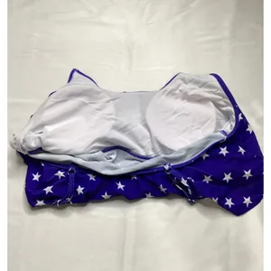 Adisputent Womens Patriotic Stars Stripes Ruffle Bikini Set Blue Red White‎ M thumbnail 6
