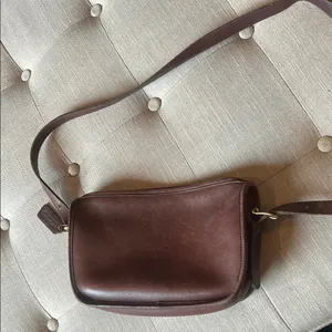 VTG 1993 COACH Brown MITCHELL Zip Leather Bag USA 9938 thumbnail 10
