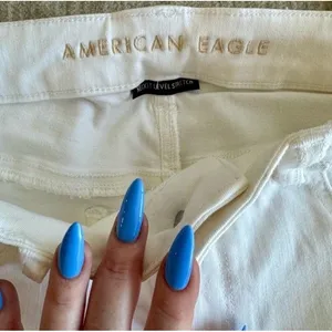 American Eagle Next Level Stretch Women's High Rise Skinny Jeans White 12 Short thumbnail 4