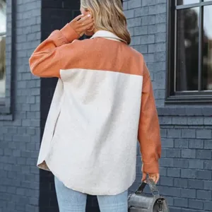 Hem & Thread Two-Tone Shacket Orange Cream Small - Shirt Jacket Layer Boho thumbnail 2