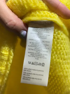 NWT Free People Neon Yellow Alpaca Blend V Neck Slouchy Knit Sweater Size S thumbnail 8