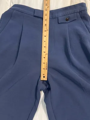 Madewell High Rise Wide Leg Single Pleat Pants in Dusty Blue Size 8 thumbnail 5