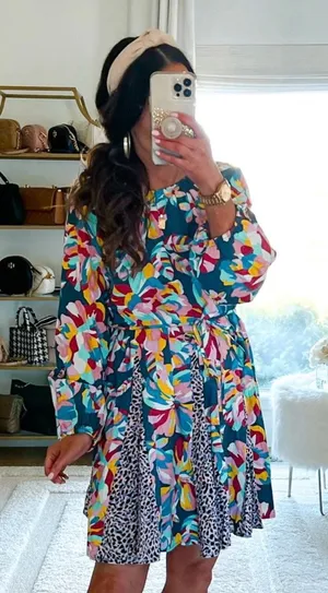 NWT new the GET print mix mini dress size small S thumbnail 1