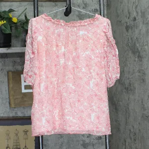 NEW Studio By JPR Floral-Print Sheer Puff Sleeve Blouse Top Shell Pink / White M thumbnail 3