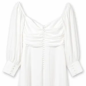 NEW Lulus Lux Bridal Adorna White Off-the-Shoulder Semi-Sheer Chiffon Maxi Dress thumbnail 9