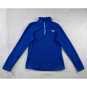 The North Face Fleece Pullover Women Small Blue Quarter Zip TKA 100 Regular‎ Fit thumbnail 2