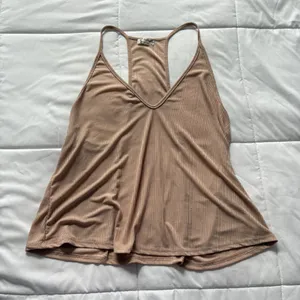 Intimately‎ Free People Tank Top Cami Womens Small Ribbed Racerback Beige V-Neck thumbnail 1