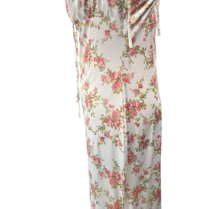 KUTUMAI Women's Summer Floral Bodycon Maxi Dress NWT Coquette Spaghetti Strap LG thumbnail 10
