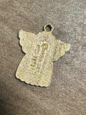Vintage 1973 Enamel Angel Heart Charm Pendant thumbnail 4