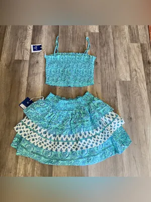 Roller Rabbit x Target Women's Garden Floral Smocked Peplum Tank Top and skirt thumbnail 10