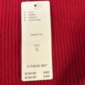 Maeve Anthropologie 2 piece set small halter shrug raspberry red $130 nwt thumbnail 5