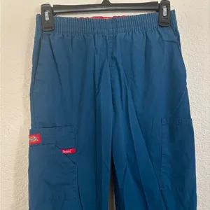 Dickies Scrub Pants XXS Teal Blue Elastic Waist Cargo Pocket Medical Uniform thumbnail 2