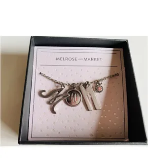 Nordstrom’s Melrose And Market Initial Charm Pendant Necklace, Silver, “M”, NEW thumbnail 3