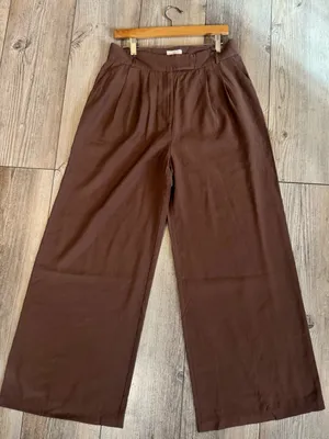 P.CILL Wide Leg Palazzo flowy Pants Brown Size Large NWT thumbnail 2