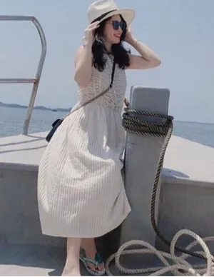 Zara cream ivory off white crochet midi dress thumbnail 6