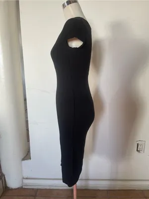 See You Monday Black Scoop-Neck Midi Dress thumbnail 2