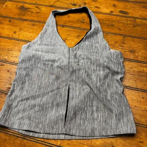 Obe Womens Gray Space Dye Halter Top Built-in Shelf Bra Front Slit Size‎ M USA thumbnail 1