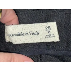 Abercrombie & Fitch Black Pleated High Waisted Wide Leg Dress Trousers Size 29 8 thumbnail 5