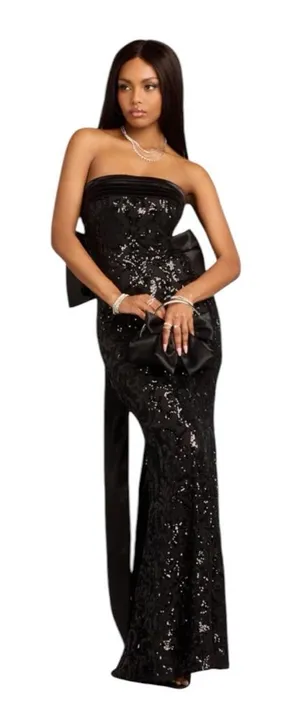 Windsor Renee Sequin Bow Mermaid Formal Dress S NWT thumbnail 1