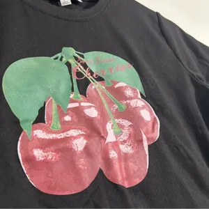 Honey Collection Black Cherry Graphic Crop Top Small Y2K Grunge Tee thumbnail 3