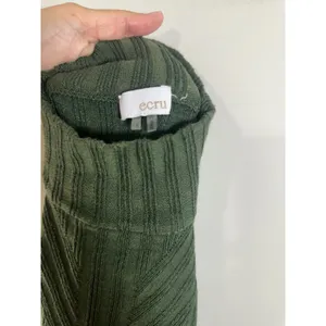Ecru Womens Forest Green Mock‎ Neck Chevron Ribbed Long Sleeve Sweater Small thumbnail 5