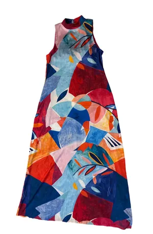 Abstract Multicolor Maxi Dress thumbnail 1