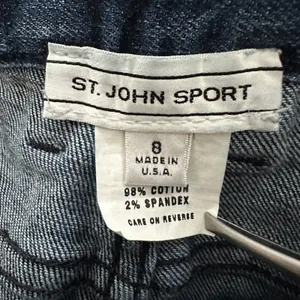 St John Sport Women Blue High Rise Wide Leg Jeans 8 Made in USA Normcore Preppy thumbnail 5
