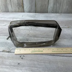 Set Of 2 Clear Black Outlined Zipper Travel Case Small Concert Festival‎ thumbnail 3