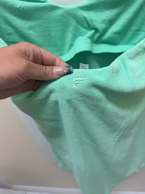 Fabletics Terry Cloth Halter Mini Dress Green Size M thumbnail 5