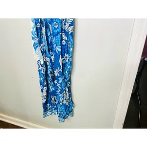 FARM RIO Blue Floral Pattern Full of Flowers Tapered Fit Jumpsuit Size XS thumbnail 7