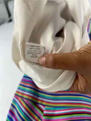 Amanda Uprichard Rainbow Striped Silk Mini Dress Size S thumbnail 6