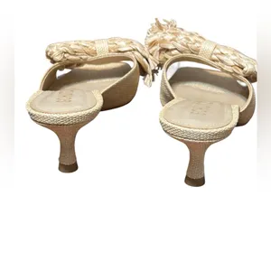 Schutz Lienne Straw Sandal Kitten Heel Nib Size 8 thumbnail 3