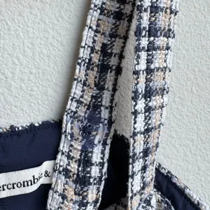Abercrombie & Fitch Tweed Preppy Summer Vacation Classic Mini Dress Size Medium thumbnail 3
