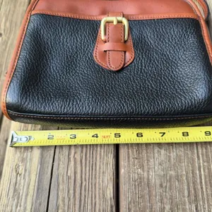Liz Claiborne Leather Crossbody Purse Black Brown Buckle Accent Vintage Bag thumbnail 6